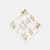 Blush Floral Gold Geometric wedding Serviette (Ecke)