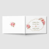 Blush Floral Gold Glitzer Rahmen Hochzeit Gästebuch (Voll)