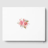 Blush Floral Gold Glitzer Rahmen Hochzeit Gästebuch (Rückseite)