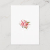 Blush Floral Gold Glitzer Rahmen Hochzeitsdetails Begleitkarte (Rückseite)