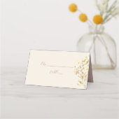 Blush Floral Gold Hochzeit Platzkarte (Vorderseite)