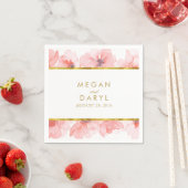 Blush Floral Gold Rahmen Wedding Serviette (Beispiel)