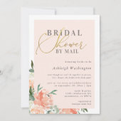 Blush Floral Gold Script Brautparty per Mail Einladung (Vorderseite)