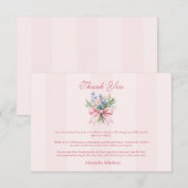 Blush Floral Graduation Party Dankeskarte (Vorne/Hinten)