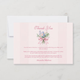 Blush Floral Graduation Party Dankeskarte