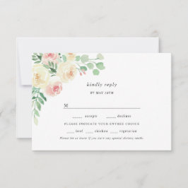 Blush Floral Greenery Auswahlmöglichkeiten Hochzei RSVP Karte