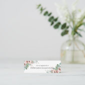 Blush Floral Greenery Bridal Registrierungskarte M Mini Visitenkarte (Stehend Vorderseite)