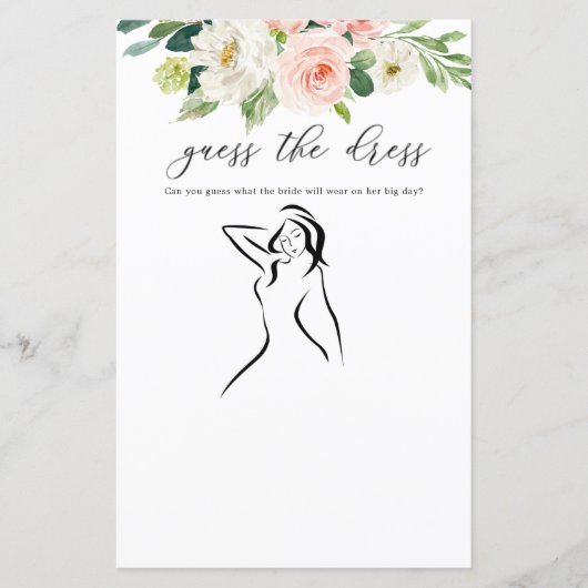 Blush Floral Gucken Die Dress Game Cards (Vorderseite)
