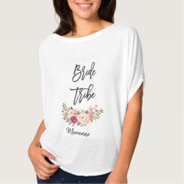 Blush Floral Handwriting Bribe Stamm T-Shirt