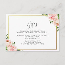 Blush Floral Hochzeit wünschend gut Begleitkarte