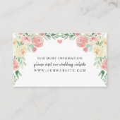 Blush Floral Hochzeitsinformationen Website Begleitkarte (Vorderseite)