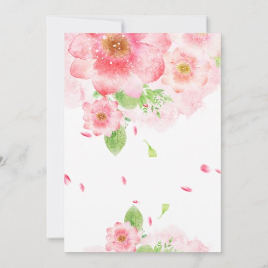 Blush Floral Hot Air Ballon Brautparty Einladung (Rückseite)