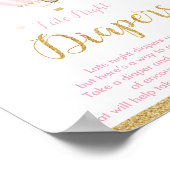 Blush Floral Hot Air Ballon Späte Nacht Windeln Poster (Ecke)