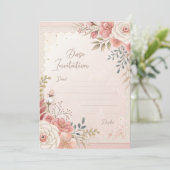 Blush Floral Lace Wedding Template Einladung (Stehend Vorderseite)