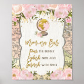 Blush Floral Map Momosa Bar Mimosa Baby Adventure Poster (Vorne)