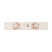 Blush Floral Monogram Wedding Einladungsbanderole (Flach)