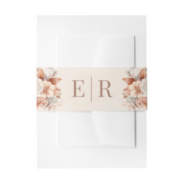 Blush Floral Monogram Wedding Einladungsbanderole