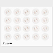 Blush Floral Monogram Wedding Sticker (Blatt)