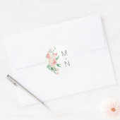Blush Floral monogram wedding Umschlag Aufkleber 4 (Umschlag)