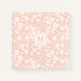 Blush Floral Monogramm Notizbuch Journal