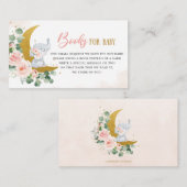 Blush Floral Moon Elephant Shower Books for Baby Begleitkarte (Vorne/Hinten)