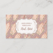 Blush Floral Nageltechniker-Geschäft Visitenkarte (Vorderseite)