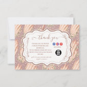 Blush Floral Nail Technician Business Dankeskarte (Vorderseite)