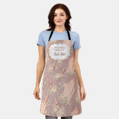 Blush Floral Nail Technician Business Schürze (Getragen)