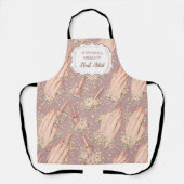 Blush Floral Nail Technician Business Schürze (Vorderseite)