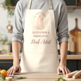 Blush Floral Nail Technician Business Schürze