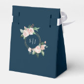 Blush Floral Navy Hochzeit Danke Ihnen Gefallen Bo Geschenkschachtel (Rückseite)