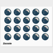 Blush Floral Navy Hochzeit Danke Sticker (Blatt)