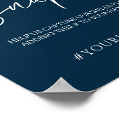 Blush Floral Navy Hochzeit Oh Snap Poster (Ecke)