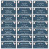 Blush Floral Navy Hochzeitsgast-Adressetiketten Aufkleber (Vorderseite)