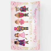 Blush Floral Nutcracker Zucker Pflaume Fairy Willk Banner (Vertikal)