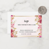 Blush Floral Online Wedding RSVP Card Mitteilungskarte (Vorderseite/Rückseite Beispiel)