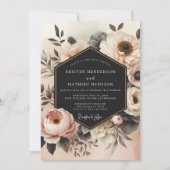 Blush Floral Opulence Wedding Einladung (Vorderseite)