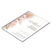 Blush Floral Pampas Brautparty Guest Notebook Notizblock (Linke Seite)