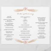 Blush Floral Pampas Grass Tri+Fold Hochzeitsprogra Flyer (Hinten)