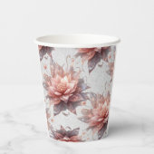 Blush Floral Paper Cups – Elegant Pastel Flower Pappbecher (Rückseite)