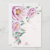 Blush Floral Peacock Chinoiserie Brautparty Einladung (Rückseite)