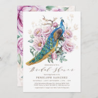 Blush Floral Peacock Chinoiserie Brautparty