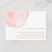 Blush Floral Petal Book Request Baby Dusche Begleitkarte (Vorderseite)