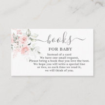 Blush Floral Pink Books for Baby Girl Card