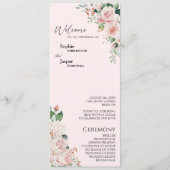 Blush Floral Pink Hochzeitsprogramm Programm (Vorderseite)