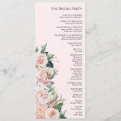 Blush Floral Pink Hochzeitsprogramm Programm (Rückseite)