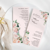 Blush Floral Pink Hochzeitsprogramm Programm