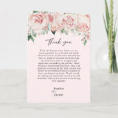 Blush Floral Pink Hochzeitsprogramm Programm (Rückseite)