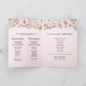 Blush Floral Pink Hochzeitsprogramm Programm (Innenseite)