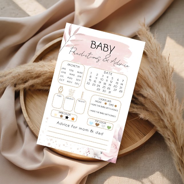 Blush Floral Predictions & Advice Baby Shower Game (Von Creator hochgeladen)